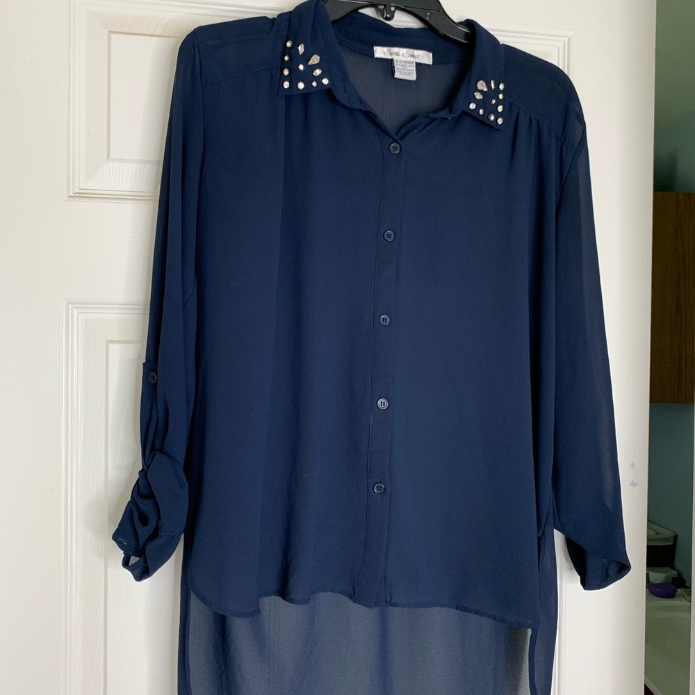 Blue top with jewels